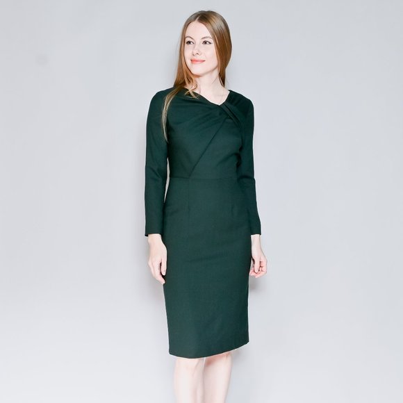 The Fold | Dresses | The Fold Ellingham Dark Green Wool Dress | Poshmark